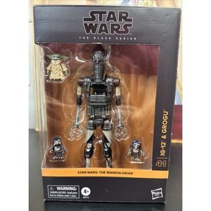 Star Wars Mandalorian Black Series IG-12 Grogu Droid Babu Frik Action Figure Set
